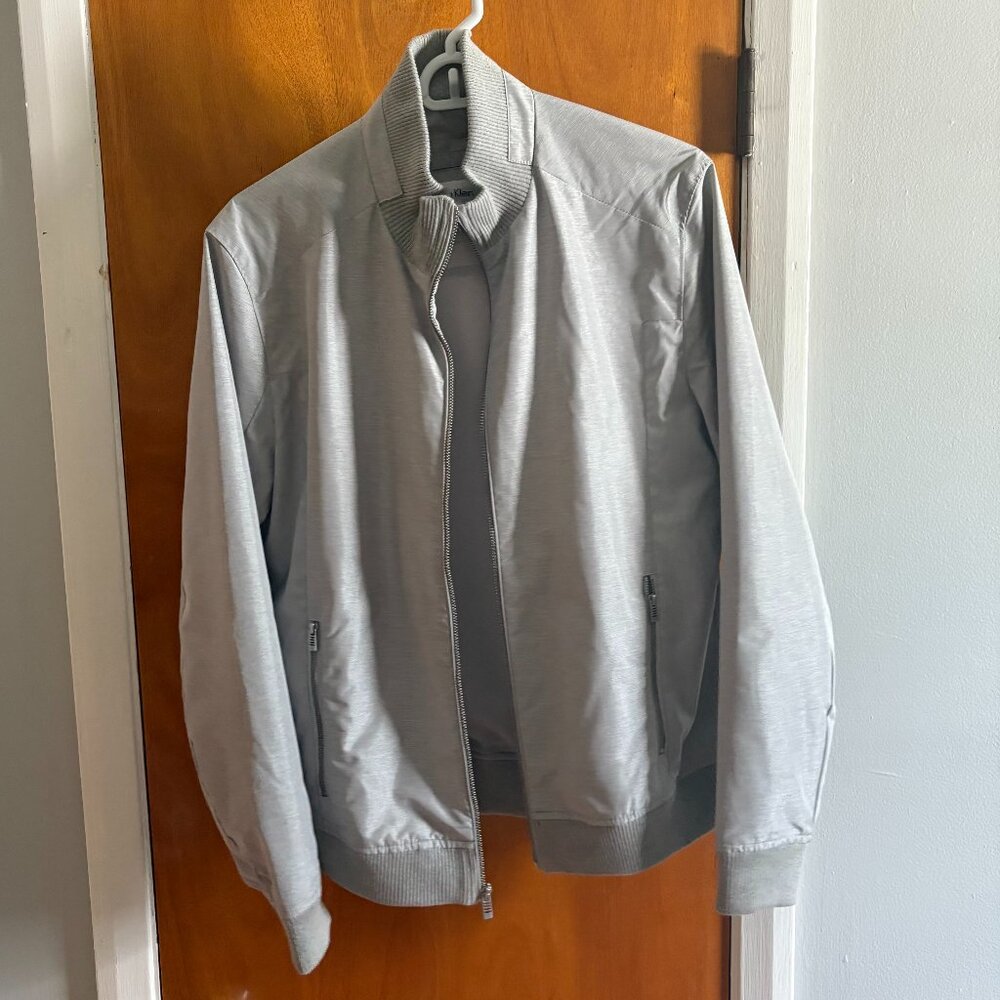 Calvin Klein Light Gray Bomber Jacket - Size Small (Perfect Condition)